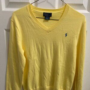 Polo Ralph Lauren Big Kids Yellow Cardigan Sweater.